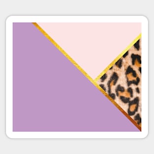 Abstract leopard print, color blocking purple Sticker